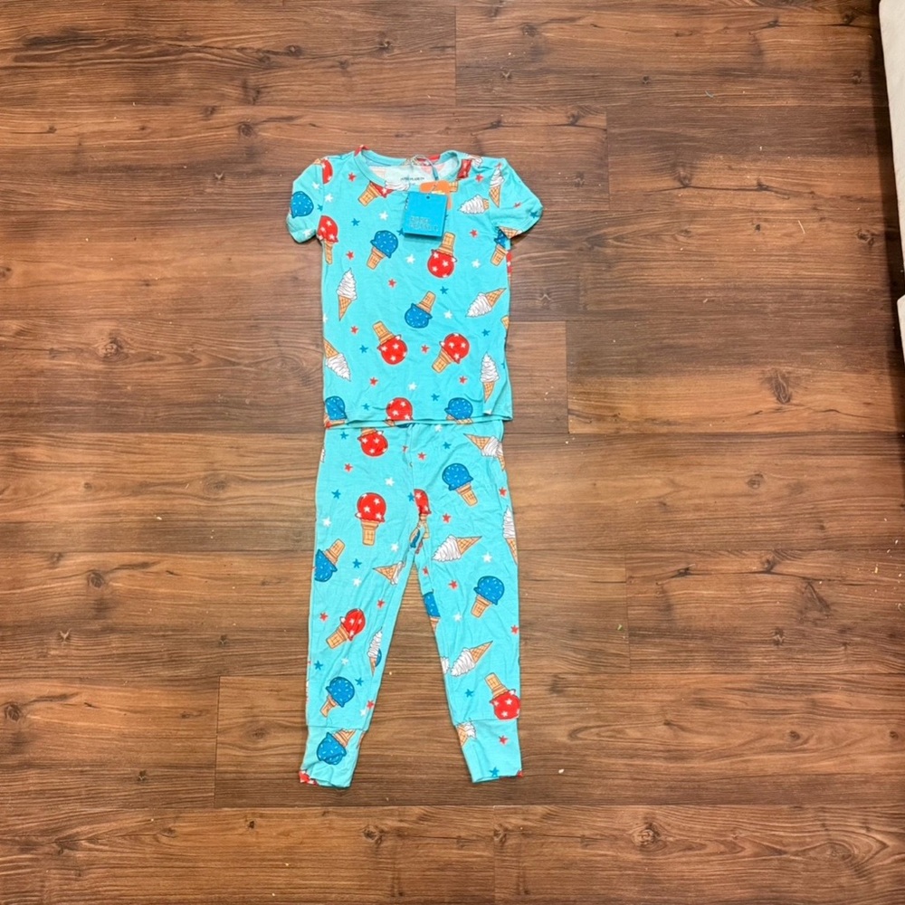 Posh Peanut 4th of July Ice Cream Print Pajama Set